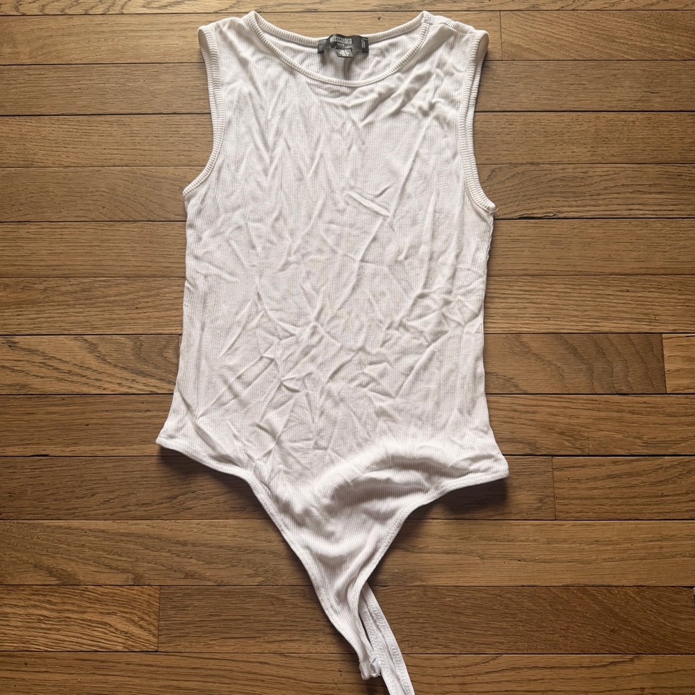 Misguided White bodysuit US 4